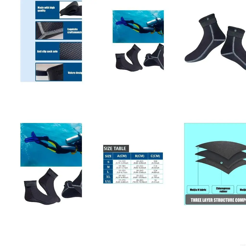 

340F Носки гидрокостюма 3 мм неопреновые носки тепловые носки для погружений