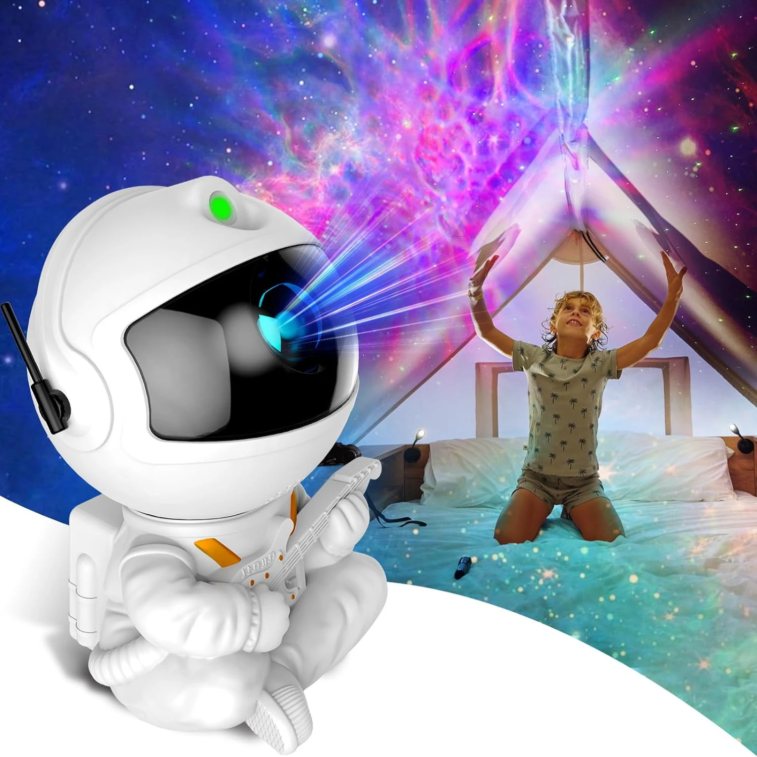 Astronauta Night Light para quarto, Projetor estrela para quarto, Nebula Galaxy Lâmpada do projetor para sala de jogos adultos, Transform Your Space, Novo