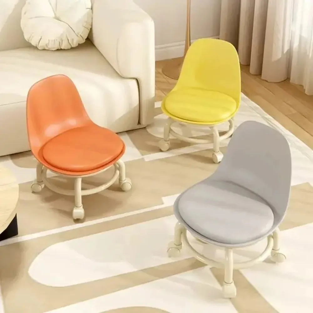 

Customizable Mobile Low Stool with Backrest Home Pulley Bench
