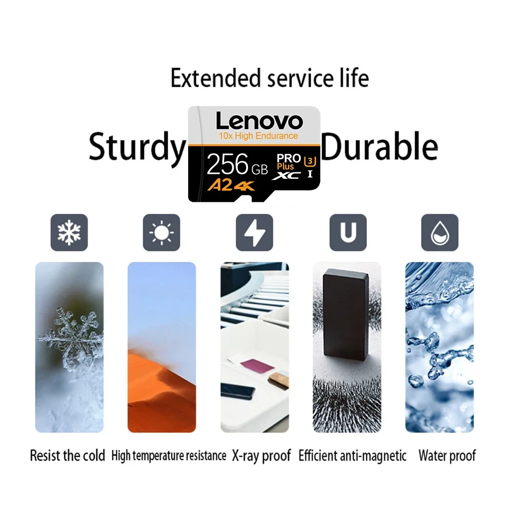 بطاقة ذاكرة Lenovo 2TB U3 1 تيرا بايت 512 جيجا بايت مايكرو TF SD بطاقة 128 جيجا بايت 256 جيجا بايت U3 V30 4K بطاقة ذاكرة فلاش عالية الدقة TF للهاتف/الكمبيوتر