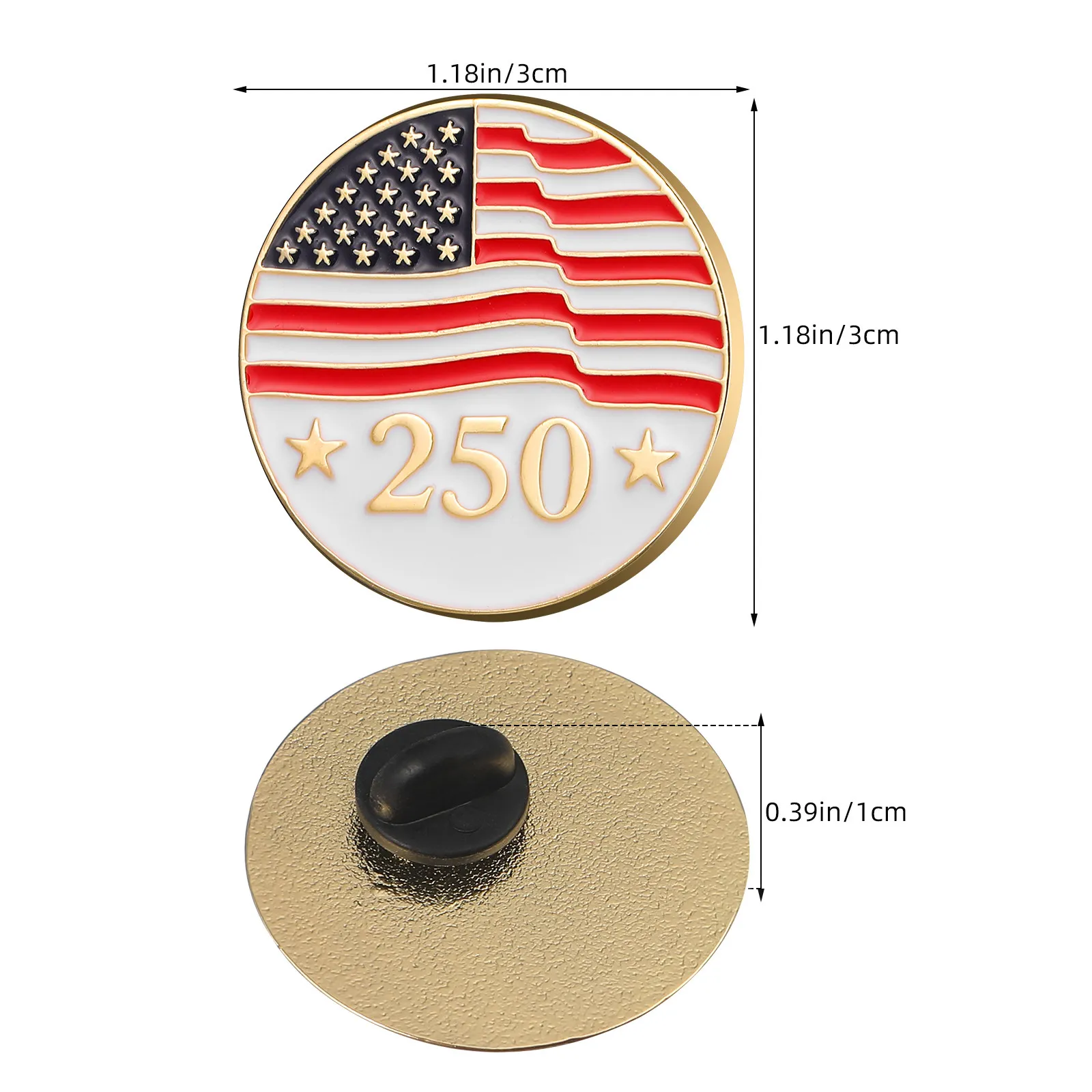 5pcs American Flag Brooch Pins – Patriotic Lapel Pins for Clothes, Hats, Backpacks, Veterans Day & Memorial Day