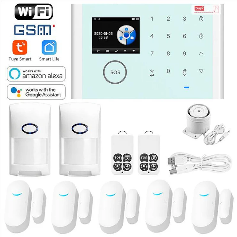 

Angus CS118 хост сигнализации Wi-Fi 433 МГц 2G / GPRS Беспроводная система охранной сигнализации для умного дома DIY сигнализации совместимые аксессуары 433 МГц