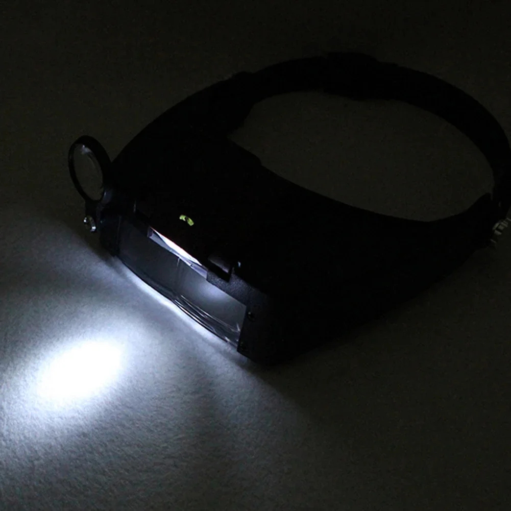 10X Headband Glasses Magnifier Adjustable LED Magnifier Loupe Glasses For Reading Optivisor Magnifier Illuminated Repair Tool