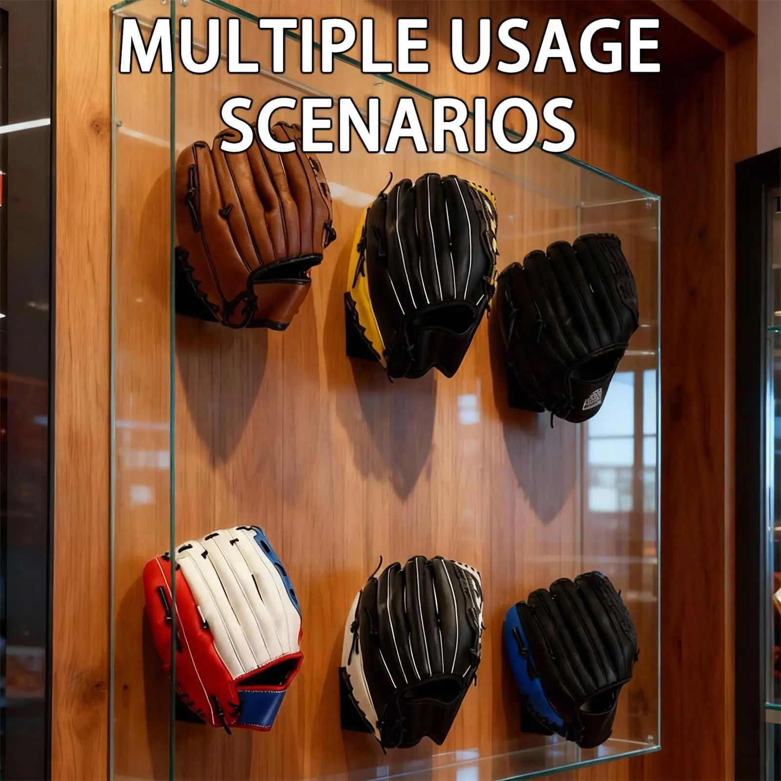 

Настенный держатель для бейсбольных перчаток, 2 шт., стальной, невидимый, экономящий место, органайзер для бейсбольных перчаток, настенная стойка-органайзер