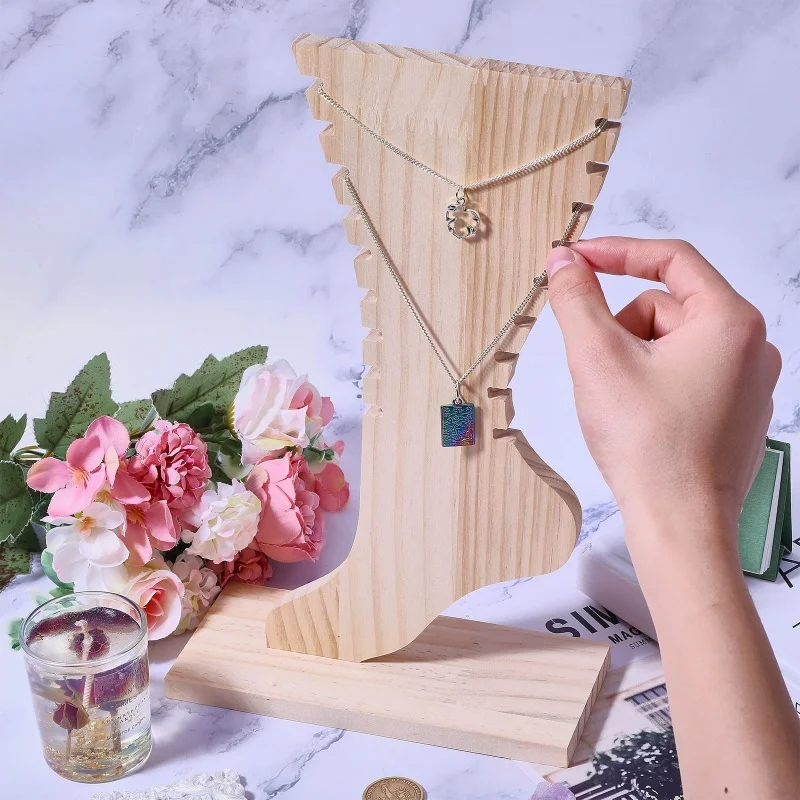 

Foot Shaped Anklets Display Stand Wooden Detachable Jewelry Holder Foot Jewelry Display Stand for Anklets Bracelet Necklace Disp