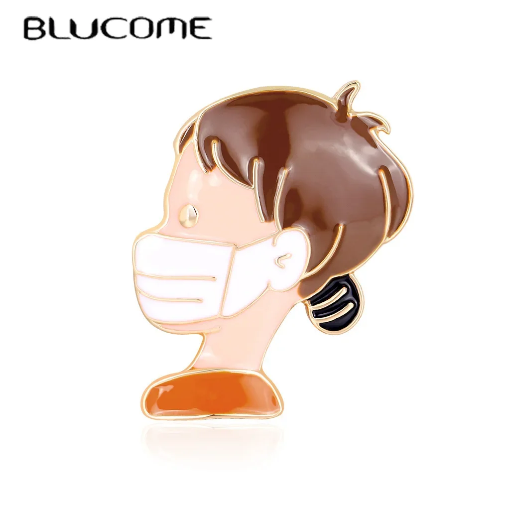 Blucome Kawaii Enamel Doctor Nurse Brooches Women Men Shirt Collar Clip Gold Color Hospital Office Brooch Corsage 