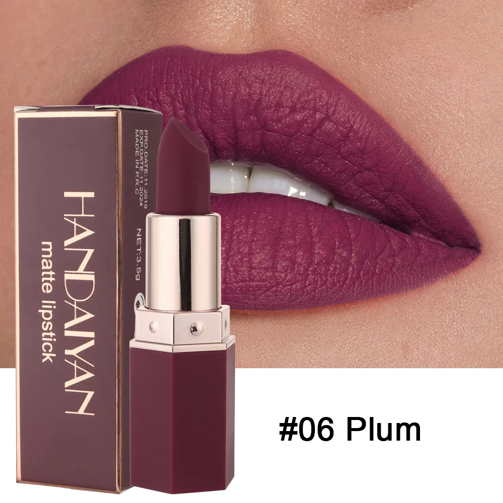 Nude Matte Lipsticks 6 Colors Waterproof Long Lasting Lip Stick Not Fading Sexy Nude Red Pink Velvet Lipsticks Makeup Cosmetic