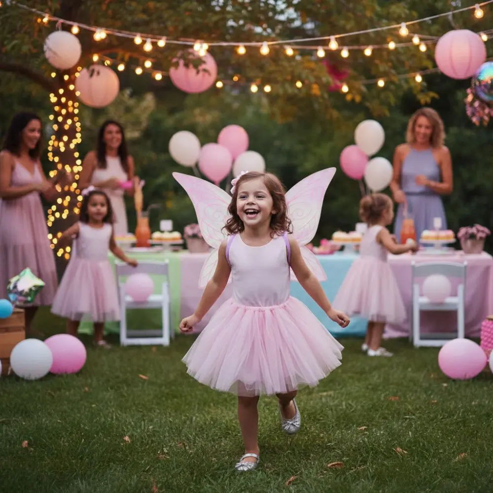 سباركلي التدرج فراشة أجنحة الأميرة الملونة الأورجانزا الجنية أجنحة الفراشة اليدوية الأشرطة المرنة أجنحة تأثيري #5