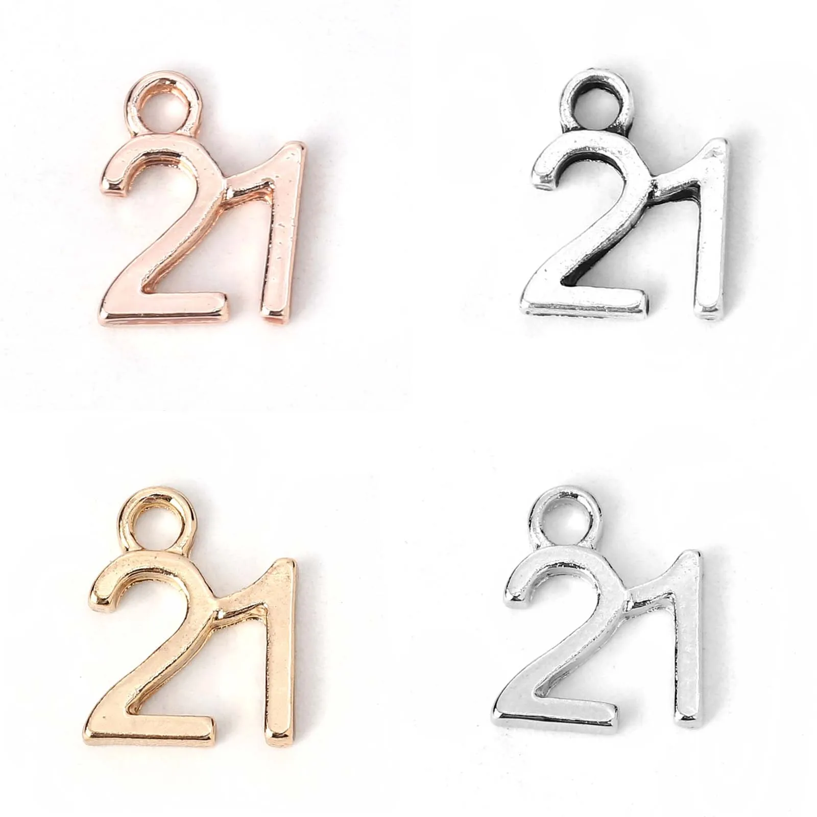 College Jewelry Charms Number Antique Silver Color Message \