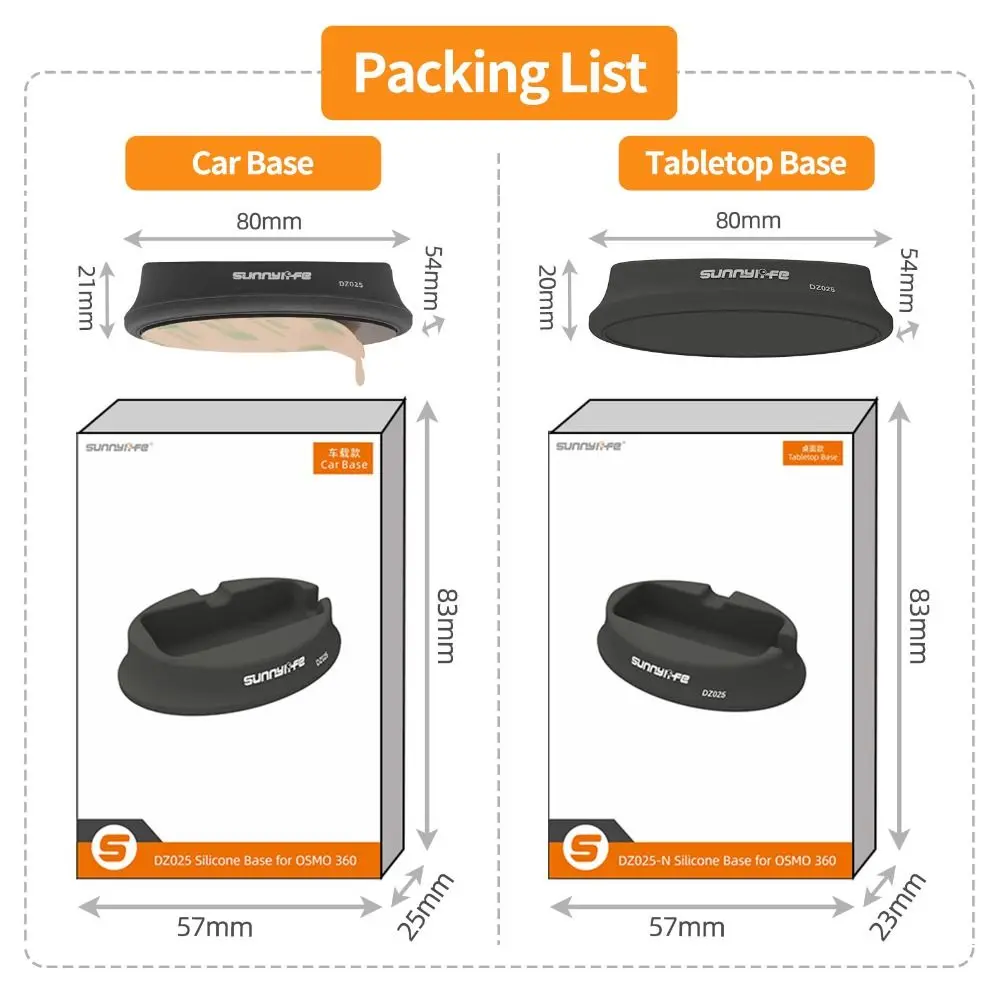 Base de escritorio de silicona antideslizante soporte de montaje duradero fijo estable soporte de montaje para coche para DJI Osmo 360 accesorios de Cámara de Acción