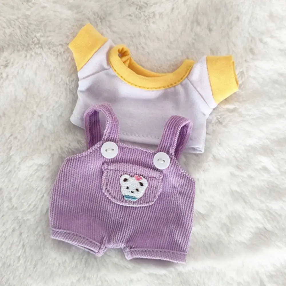15cm/20cm Puppen kleidung lässig T-Shirt Overalls Jeans Outfit Baumwoll puppe Overalls Anzug trägt Puppen Kleidung Accessoires – Detail 27