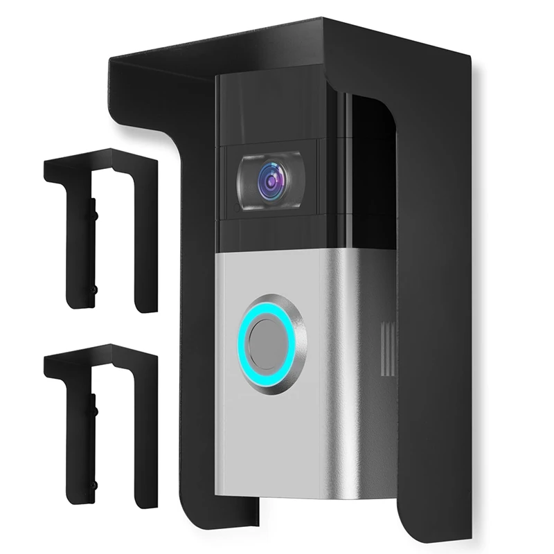 Новый чехол для дверного звонка из 2 упаковок, крышка дверного звонка с кольцом, защита от атмосферных воздействий, металлическое кольцо, крышка дверного звонка, аксессуары для дверного звонка с большим кольцом