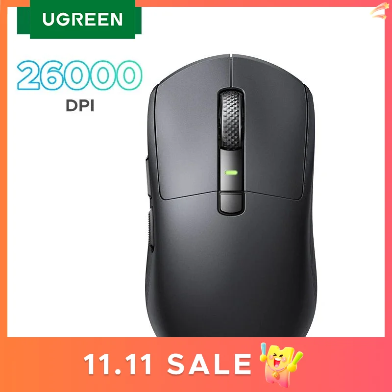 

Беспроводная игровая мышь UGREEN 26000 точек на дюйм PAW3395 Bluetooth-мышь с тройным режимом подключения Сверхлегкая проводная игровая мышь Bluetooth