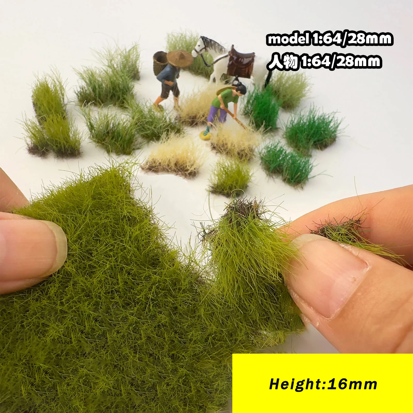 Height 16MM Miniature Tearable Flower Clusters Model Grass Tuft Needles Toys Railway Train Layout/Wargame DIY Making for Diorama