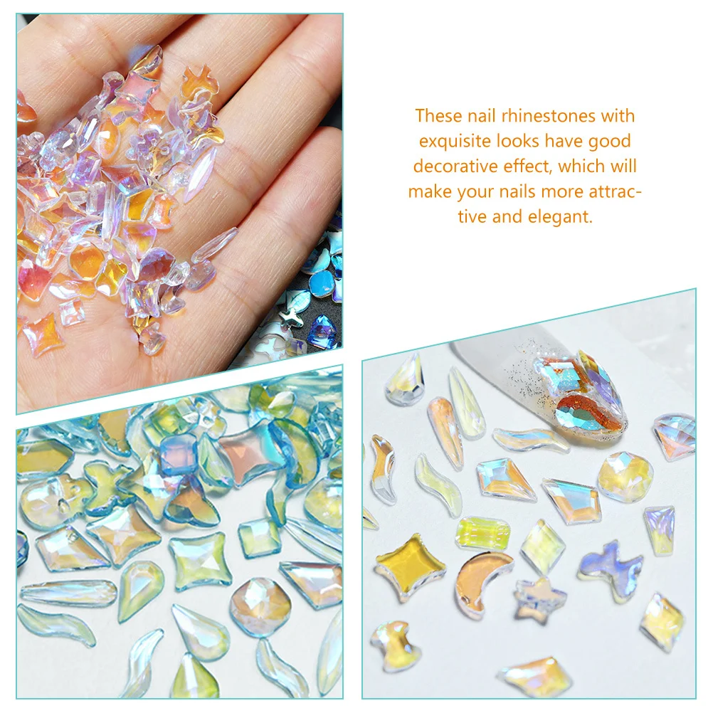 

3 Bags Nail Resin Drill Accessories Rhinestone for Nails Stickers Art Jewels Rhinestones Kit