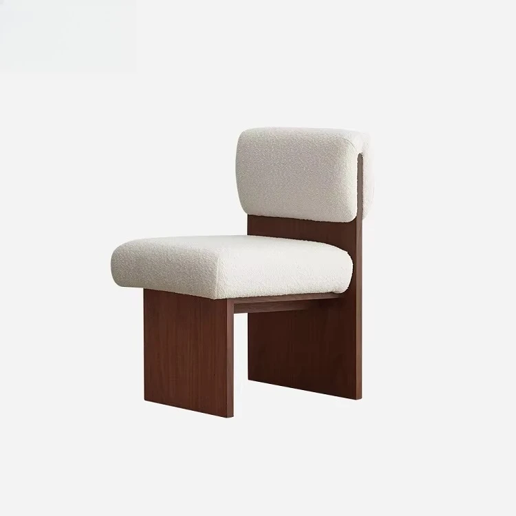 Japanese Style Leisure Dining Chair Living Room Wooden Frame Fabric Modern Lounge Chairs Furniture