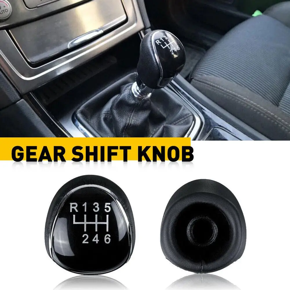 6 Speed Gear Shift Knob for FORD Mondeo Mk4 S-Max C-Max Focus Mk2 Kuga Leather Shifter Lever Arm Headball Car Accessories