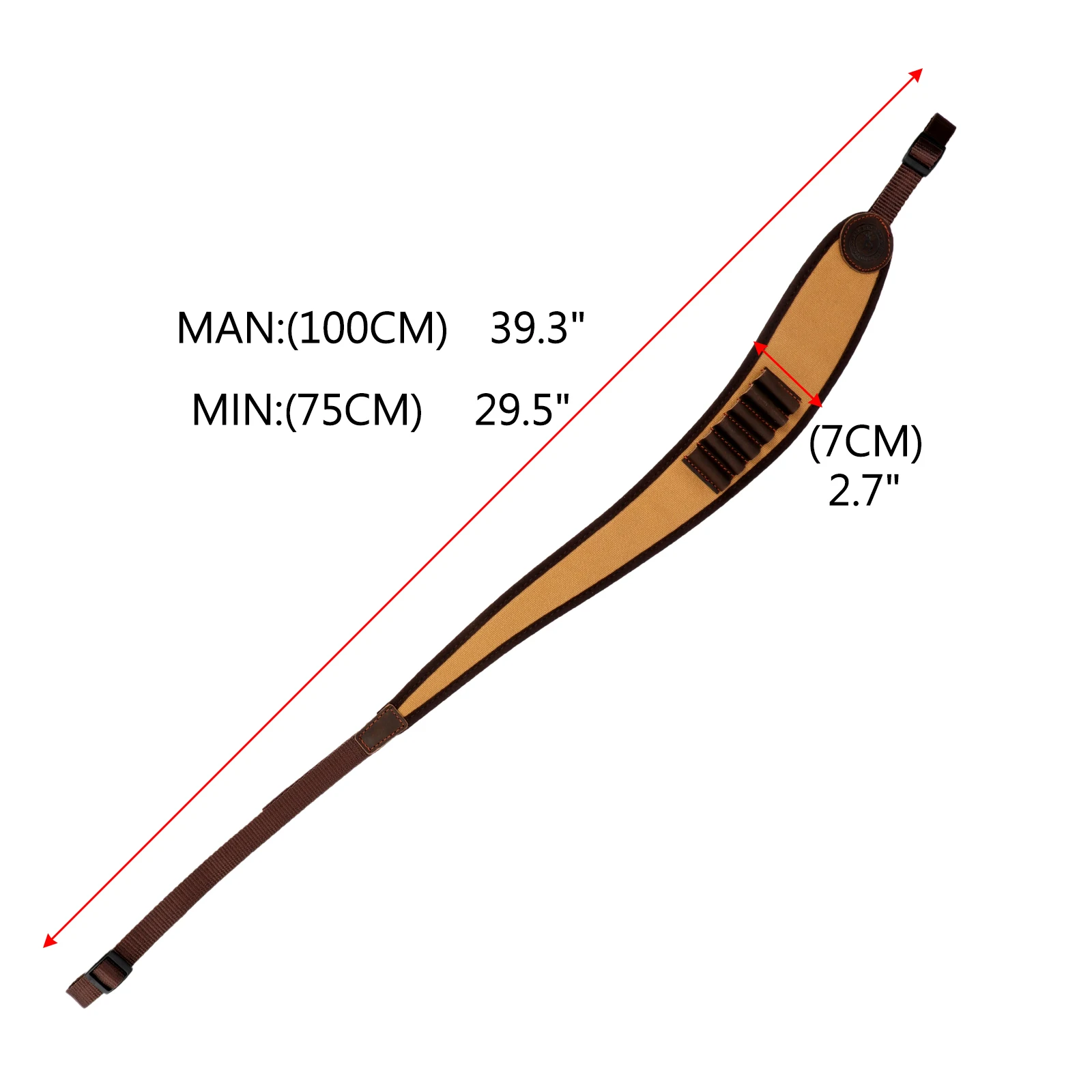 Imagem -05 - Tourbon-canvas e Couro Rifle Sling Titular Cinta de Ombro Rifle Bochecha Resto Riser w Munição Carrier. 306.3008 Caça Marrom Jogo