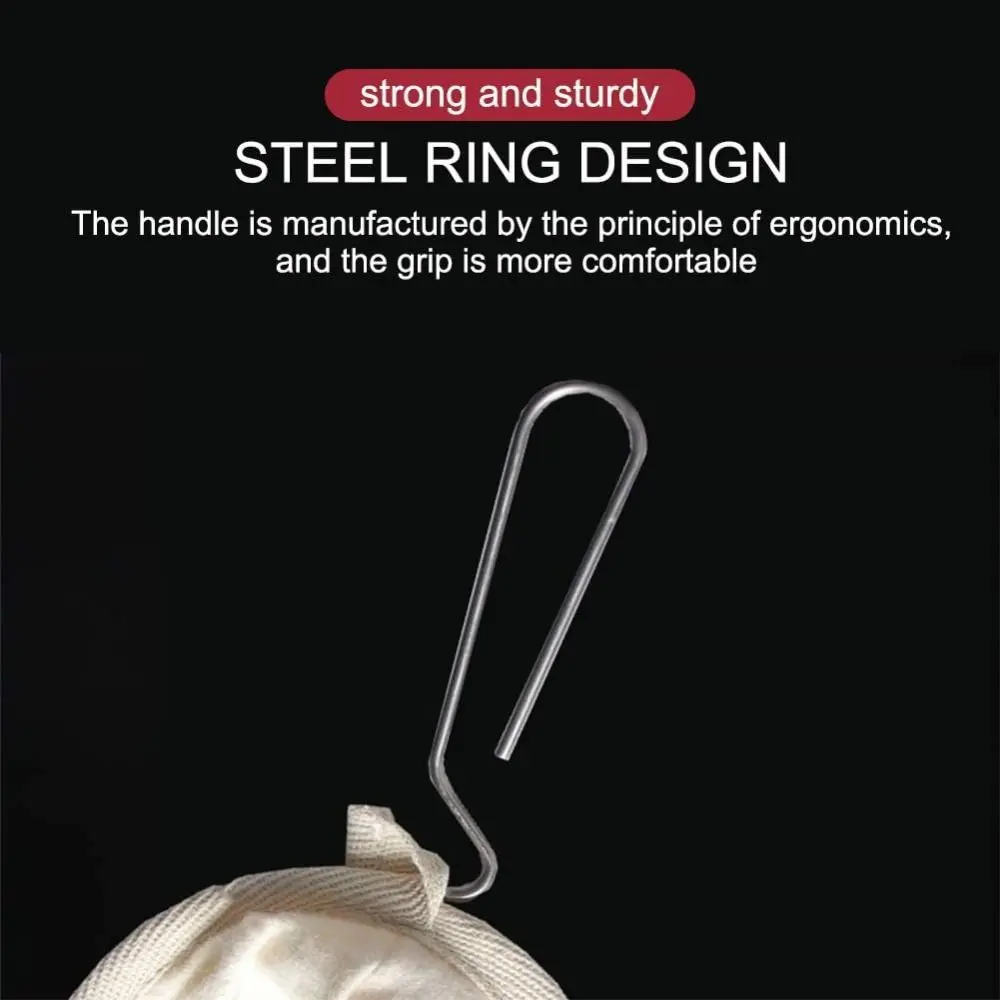 Reusable Coffee Filter Bag Stainless Steel Handle Replacement Coffee Filter Sock Detachable Flannel Cloth Strainer