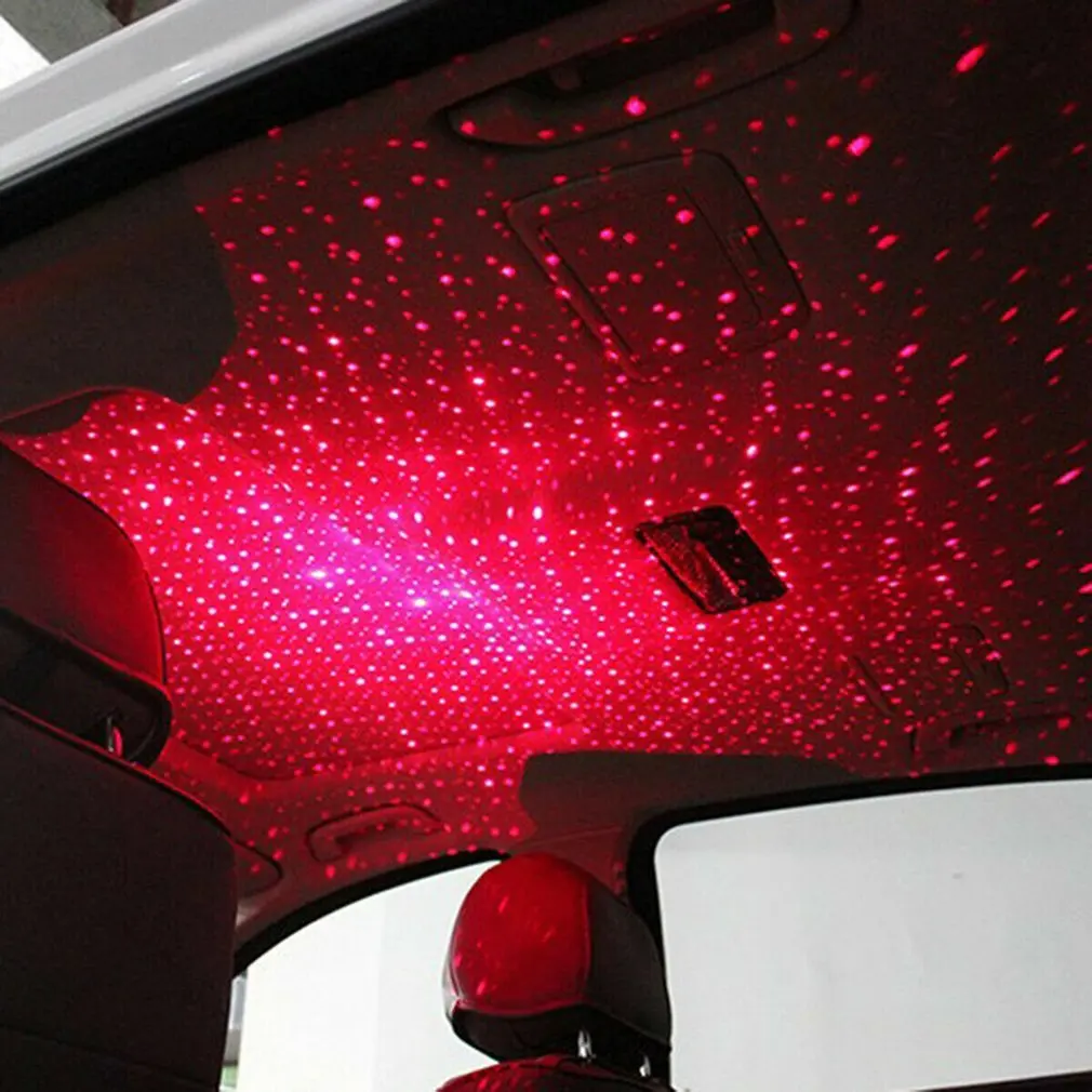 หลอดไฟ LED สำหรับรถยนต์แบบโปรเจ็คเตอร์ไฟสำหรับกลางคืนแบบโรแมนติกไฟ LED ปรับบรรยากาศของกาแลคซีไฟตกแต่งภายในรถ