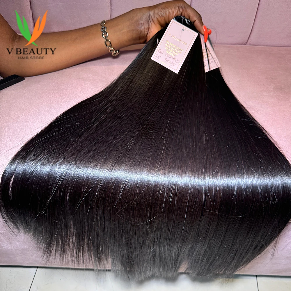 V Beauty 16A Human Hair Bunldes Double Drawn Vietnamese Human Hair Bundles Bone Straight Virgin Hair 6 16 20 30 Inches Full Hair