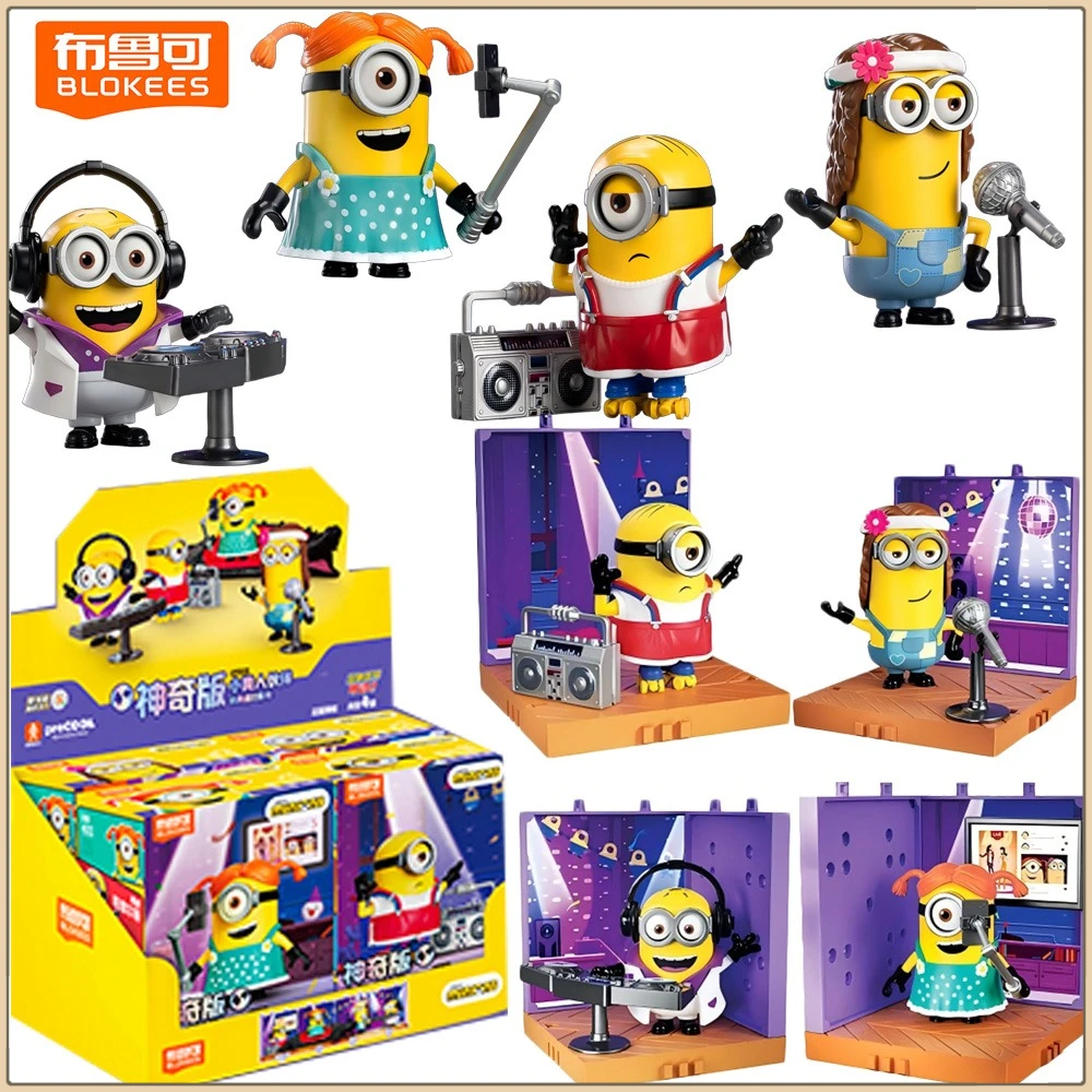 

New Blokees Original Minions Celebration Party Series Action Figure Cartoon Trendy Puzzle Model Toys Thoughtful Gifts for Fans