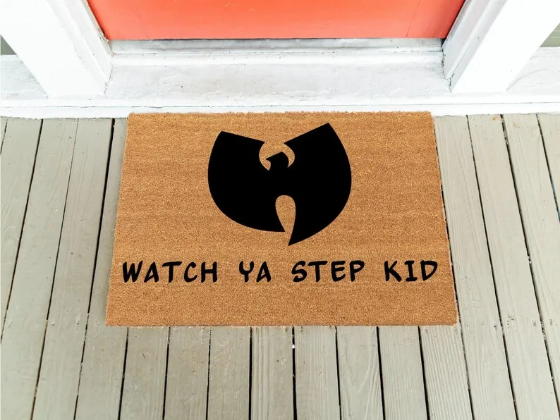 Watch Ya Step Kid Doormat Funny Design Coir Modern Style Welcome Mat Customized Text Word Logo Doormat Housewarming Gifts Rugs