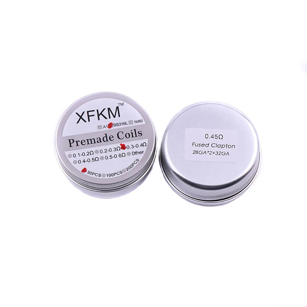 XFKM 50/100pcs Fused Alien Clapton 3.0 Aperture Prebuilt Coils Premade Mix Twisted Master Resistance MTL RTA Heating Wire