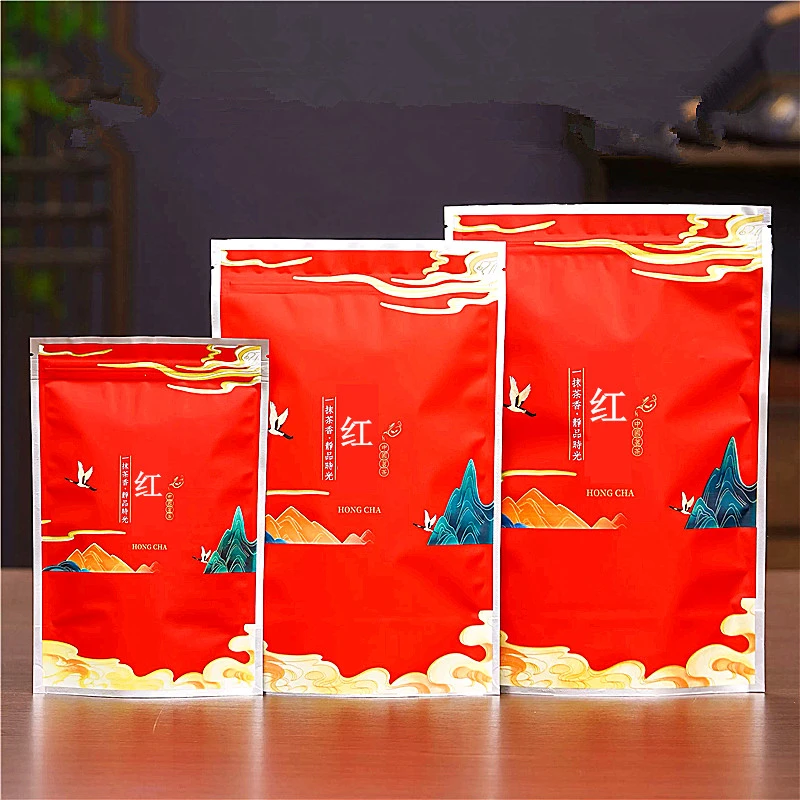 Sacs à fermeture éclair DaHongPao rouge chinois de haute qualité, 1 pièce/lot, pour décoration d'étagères de salle d'exposition, motif NO DanCong