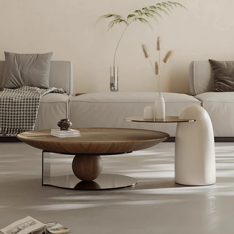 

Nordic Modern Coffee Table Round Minimalist Unique Aesthetic Side Table Designer Bedroom Mesa Auxiliar Postmodern Furniture