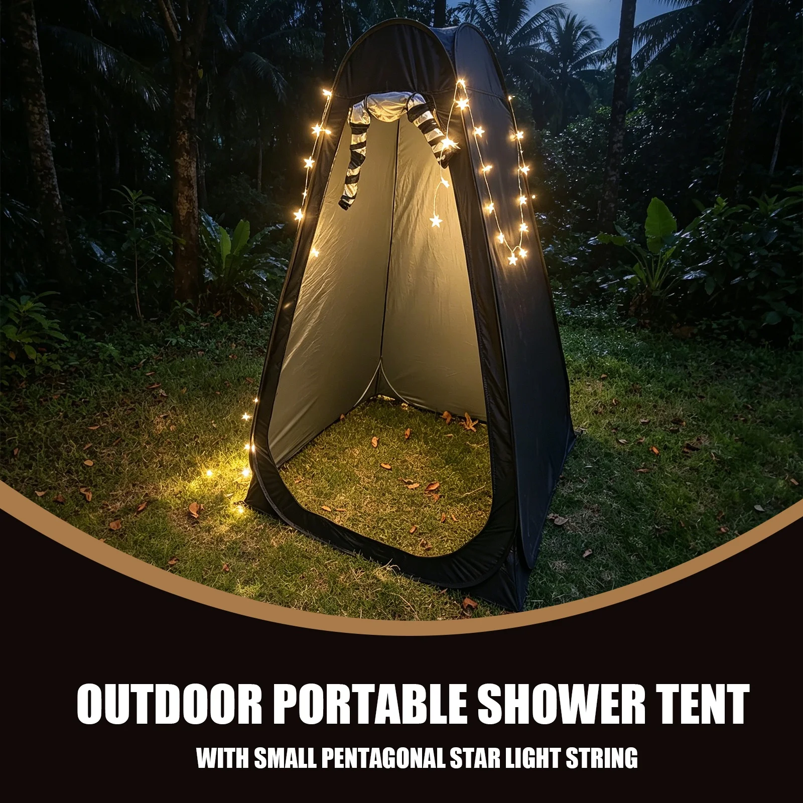 Foldable Outdoor Privacy Tent, Waterproof Pop‑up Shower Changing Shelter for Camping & Beach Trips