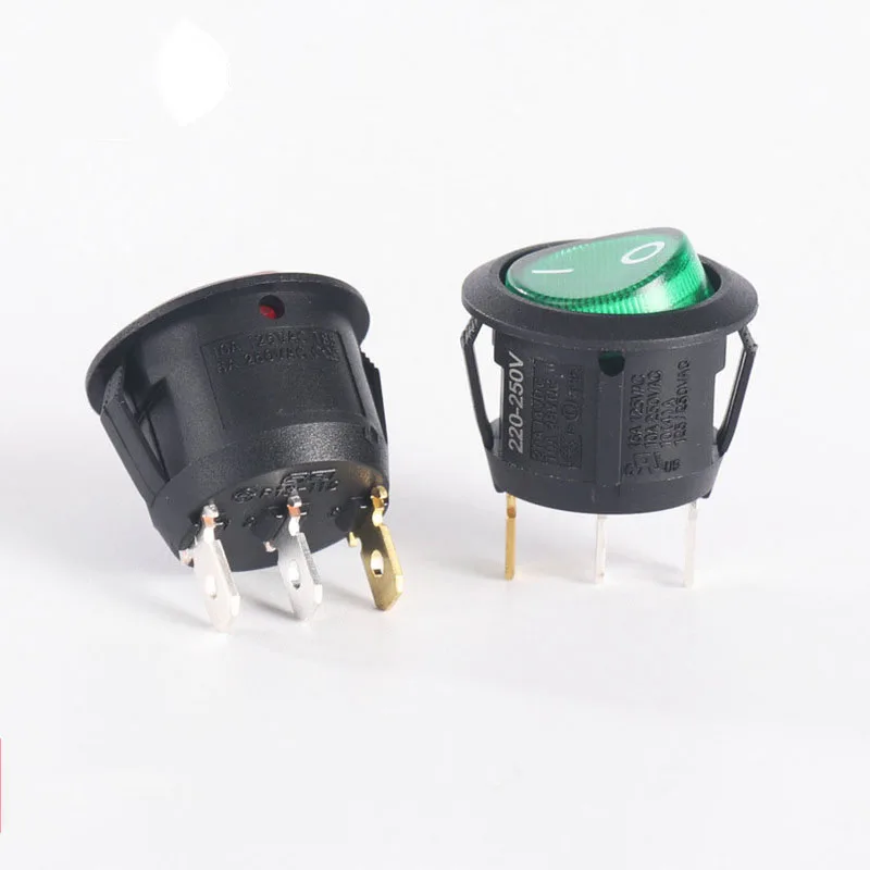 Original R13-112BG 3-pin 2-speed 220-250V Green 23mm UL VDE certified 10A round switch