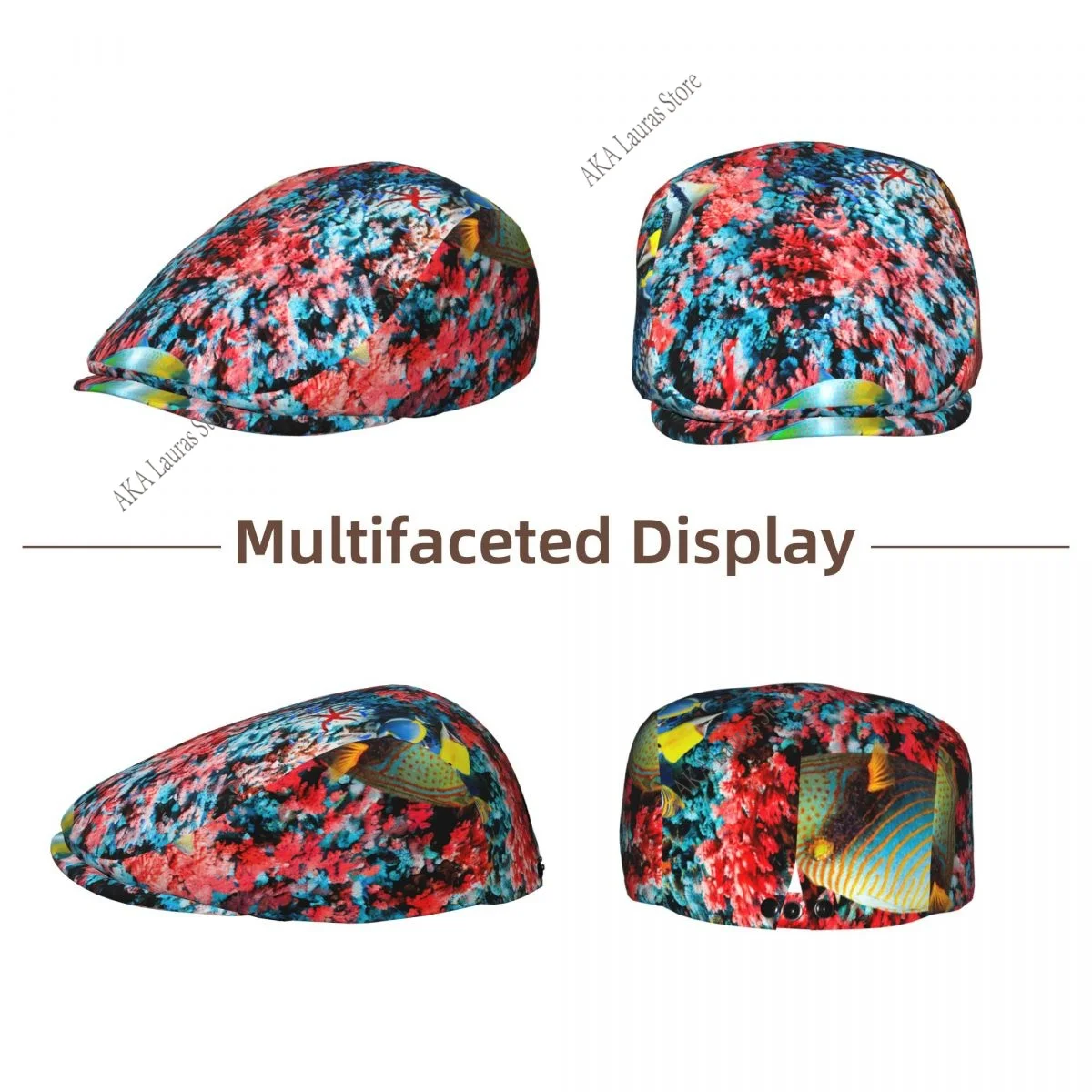 Spring and summers Underwater World Tropical Ocean Newsboy Caps Flat Peaked Cap Girl and Women Painter Beret Hats
