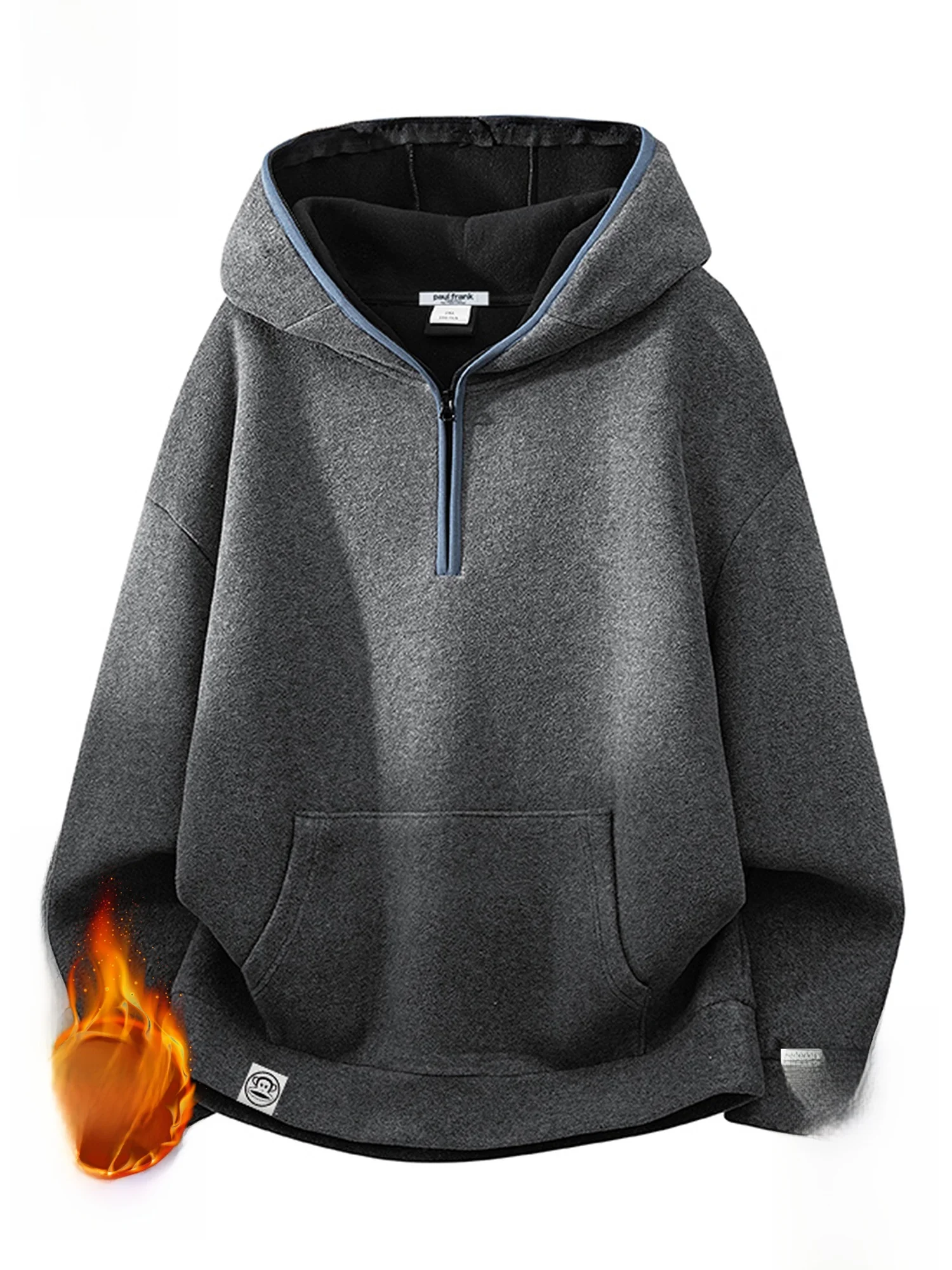 

PaulFrank Heavyweight Fce Hooded Open-irt Sle Men's Sweatirt Casual Comfortable Warm Loose Fit Fall Winter Faion