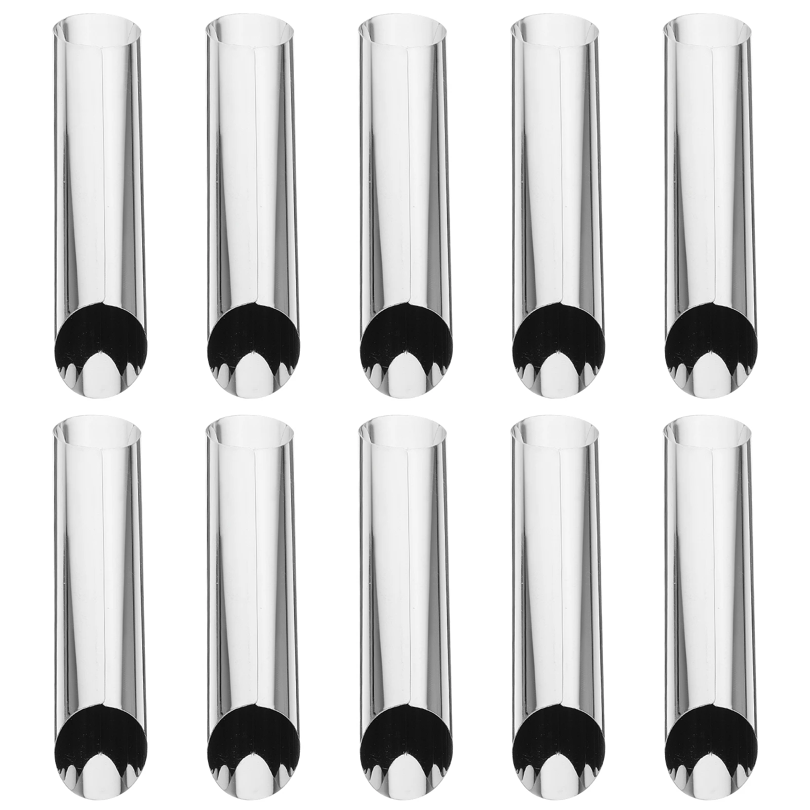 

10pcs Cream Horn Molds Stainless Steel Croissant Baking Tubular Shaped Pastry Mold Reusable Easy Maintenance Deserts Gifts