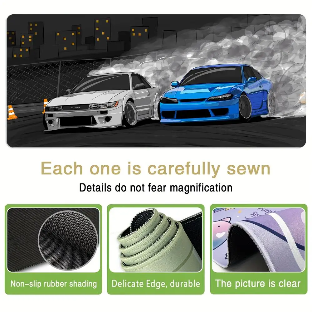 Alfombrilla de ratón con imagen de coche deportivo, impresión HD, adecuada para jugadores y profesionales. Almohadilla de mesa para decoración de escritorio de PC