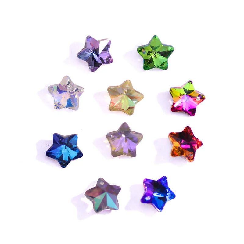 6432 Star Pendants Austria Crystal Beads Loose Rhinestone Charms Glass Rainbow Color Stones for DIY Necklace Jewelry Making