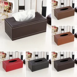 PU Leather Tissue Box Paper Holder Rectangular Tissue Paper Napkin Box Home Kitchen Organization Home Supplies Anti-moisture