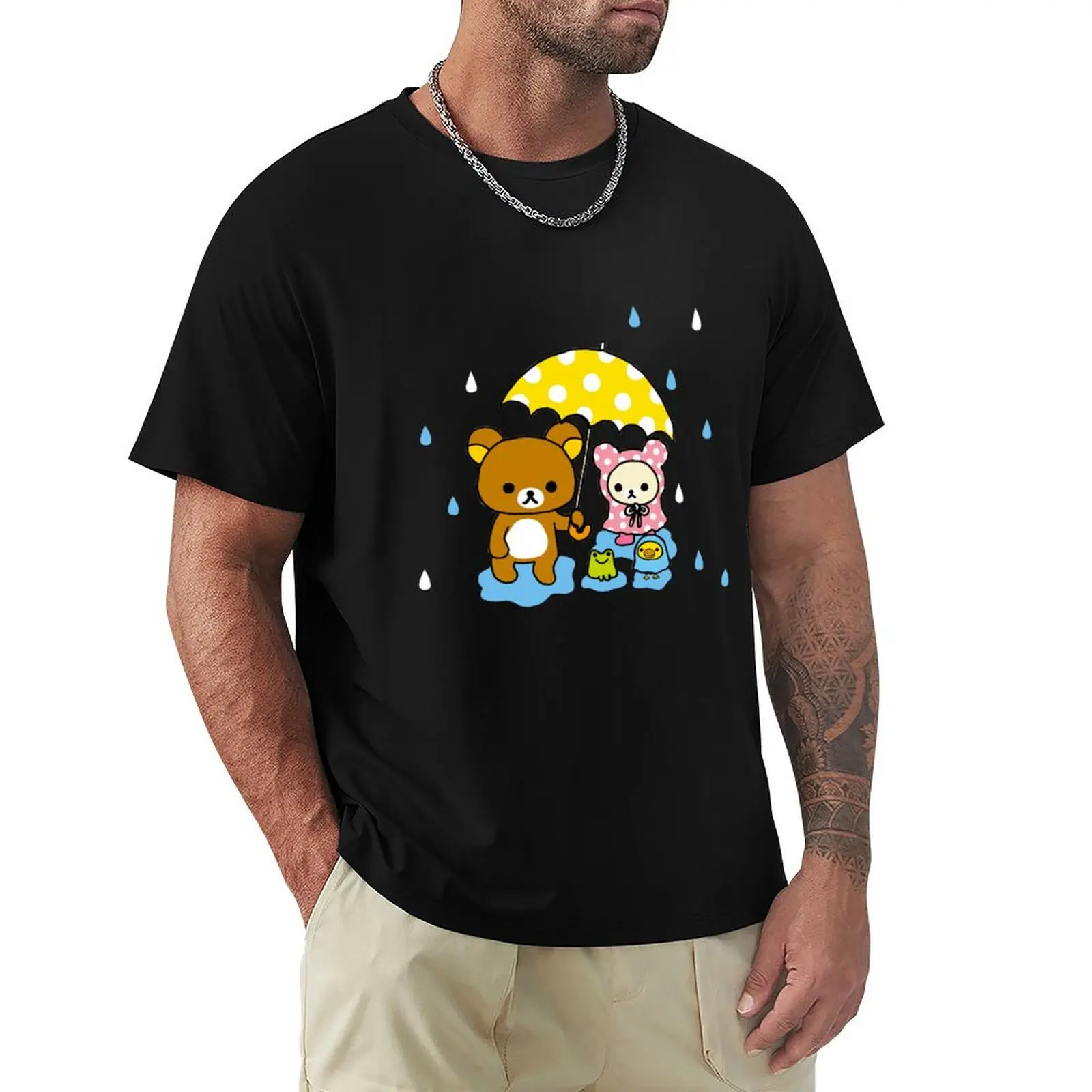 

Rilakkuma And Korilakkuma In The Rain T-Shirt Summer Holiday T-Shirt