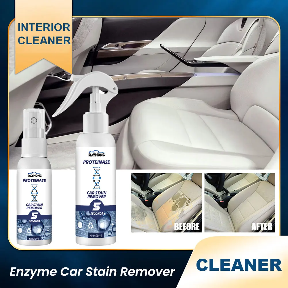 30ml/100ml Car Interior Cleaner Multi-purpose Leather & Upholstery Cleaning Agent Powerful Stain Remover for Auto Home Cleaning