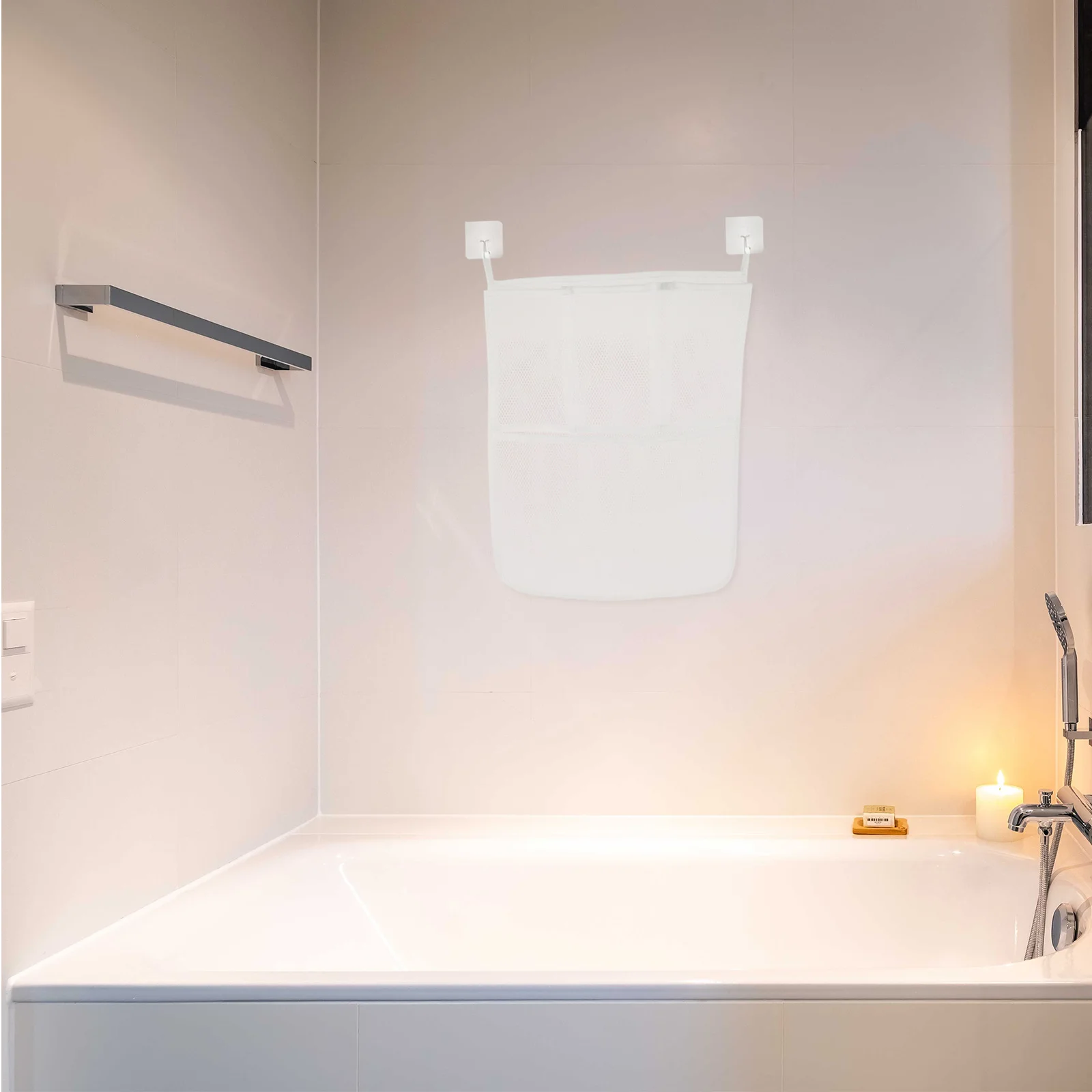 

Laundry Bag Mesh Design Heavy Duty Washing Hamper for Home Bathroom Closet Compact Apartment Foldable Hanging Storage Pouch