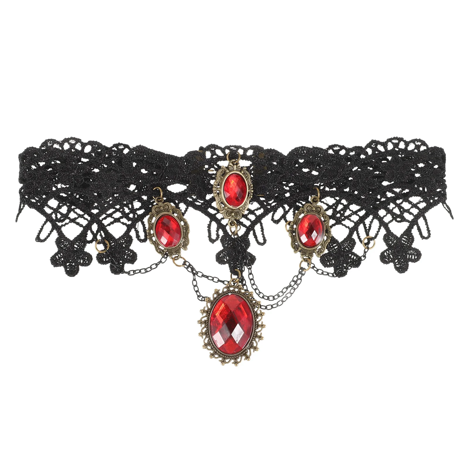 Gargantilha gótica de renda com strass, vintage, dia das bruxas, cosplay, festival, festa, colar para mulheres, gargantilha punk