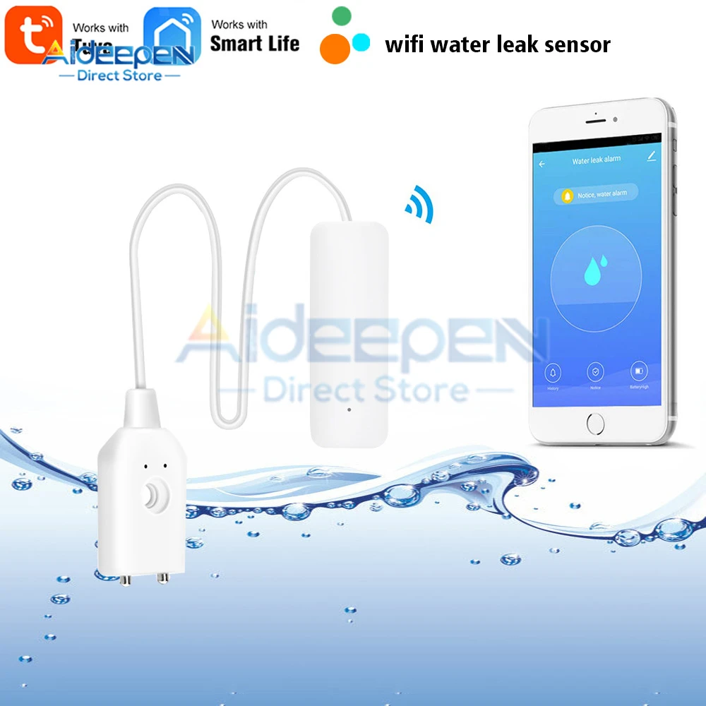 

Домашняя сигнализация Tuya, сигнализация об утечке воды, независимый Wi-Fi/Zigbee, датчик утечки воды, детектор, оповещение о наводнении, система безопасности при переполнении