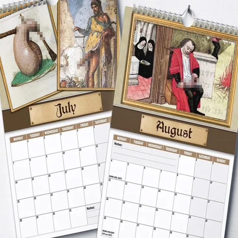 Medieval Dick Pics 2025 Calendar,Funny Rude Calendar Strange Wall Calendar Gag Gifts for History Enthusiasts Prankster