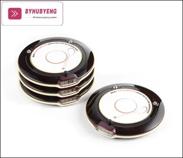 BYHUBYENG 10pcs Pagers 1 Charging Base Coaster Pager Restaurant Buzzer System Accept Customized Pager System CE FCC FM 3 Km