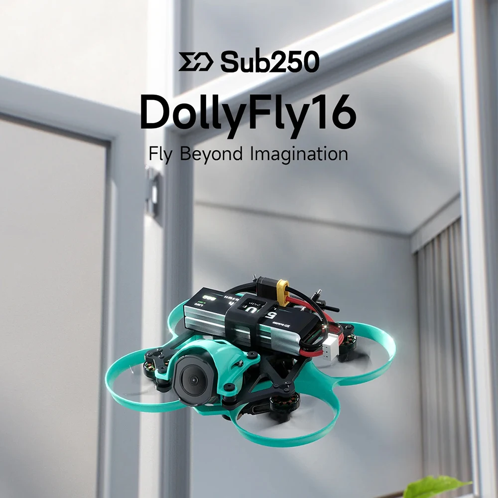 

Sub250 DollyFly16 1.6 Inches WTFPV FPV Drone Freestyle Quadcopter with PNP/ELRS2.4 Receiver XT30U-M Connector for DIY