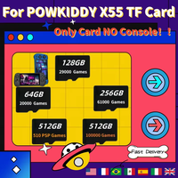 For POWKIDDY X55 Retro Handheld Game Console TF Card Preloaded Games Memory CardUniversal Built In 512G 92000 Games 510 PSP Bag