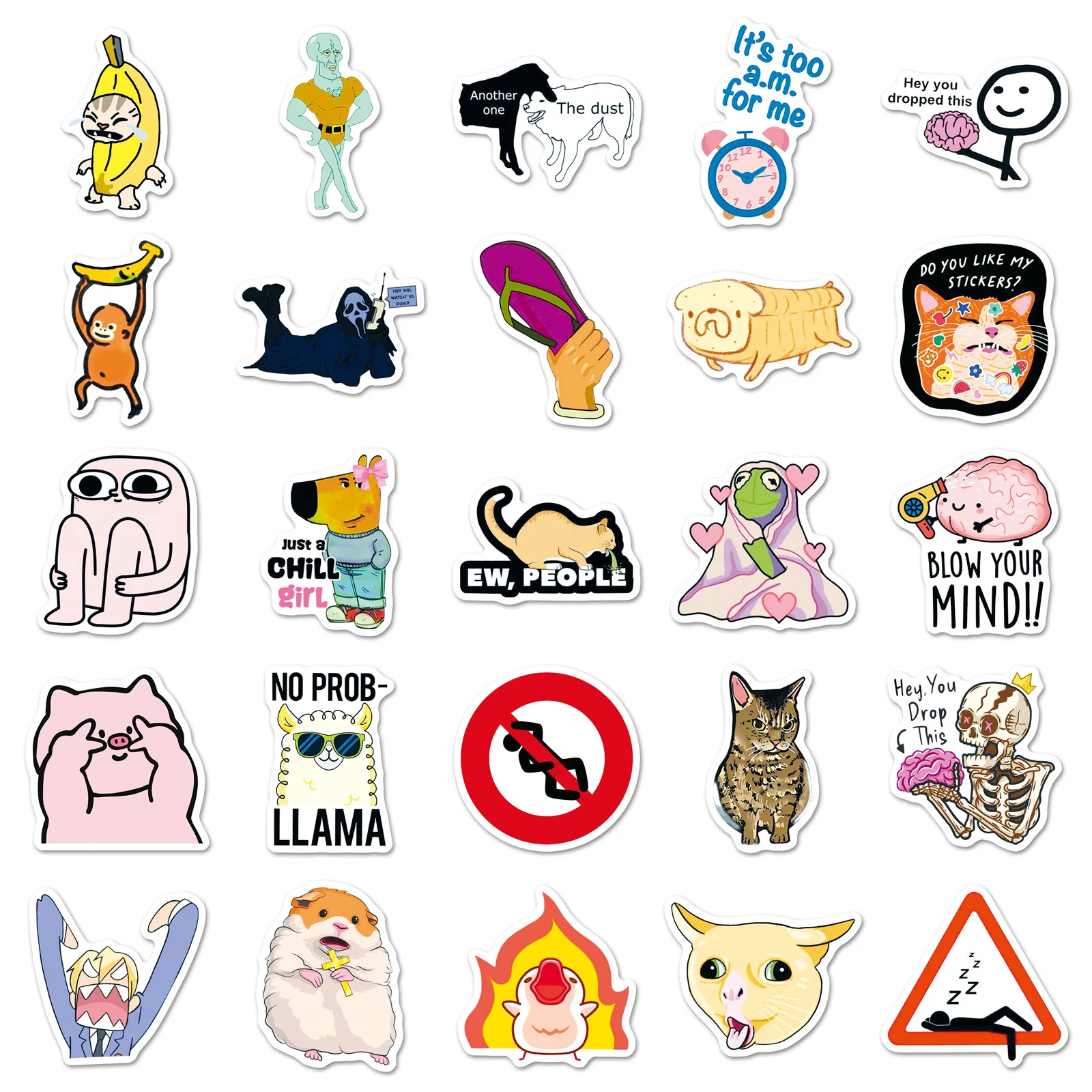 50 pezzi divertenti adesivi graffiti MEME stile europeo e americano decalcomania del fumetto bagagli fai da te telefono chitarra tazza scrapbook giocattoli per bambini