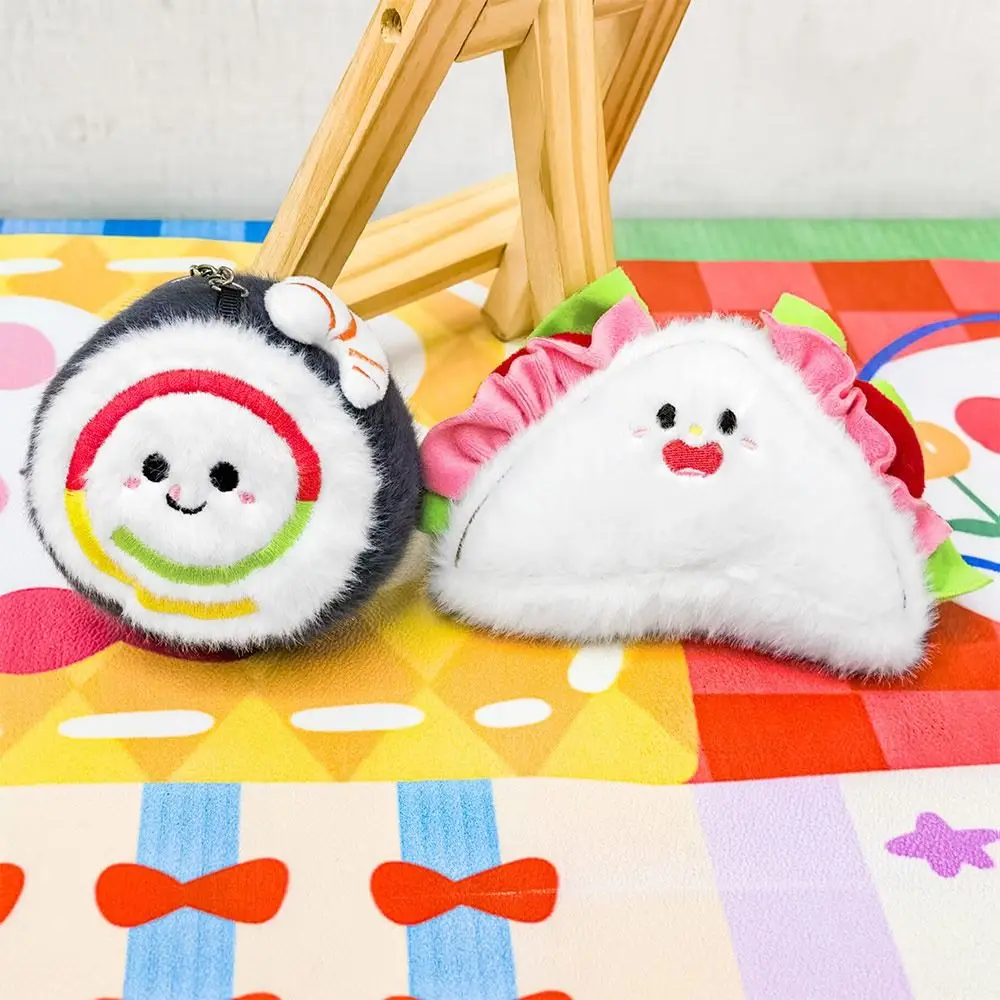 Kawaii Multicolor Plush Bread Keychain Pendant Car Decoration Sweet Bag Ornament Cartoon Food Soft Ita Bag Gift Toys