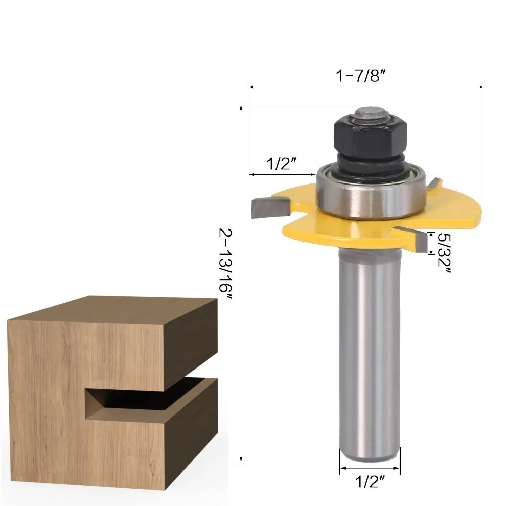 Fräsen Cutter T Slot Groove Gemeinsame Montage Router Bit 6mm/8mm/12mm 1/4 ″ 1/2 ″Shank 3 Flöte Holz Fräsen Werkzeug – Detail 6